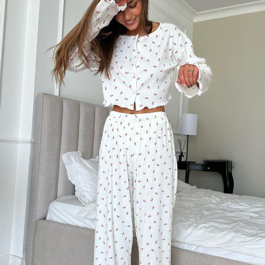 Damen Gemütliches Lounge-Set mit floralem Design und lässigem Schnitt R&B