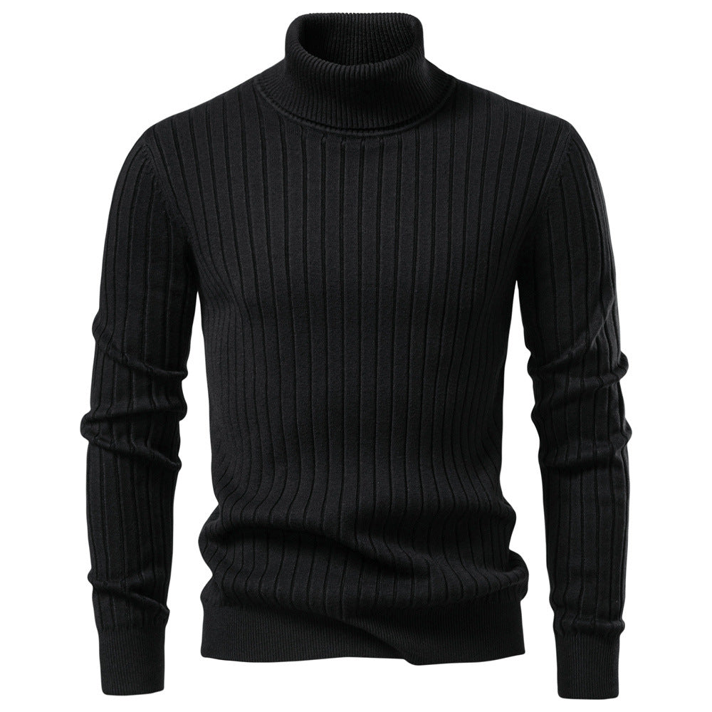 Herren Rollkragenpullover mit feinem Rippstrukturdesign R&B