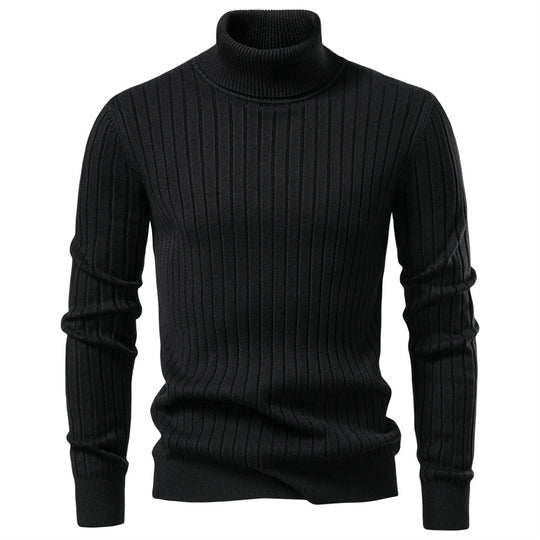 Herren Rollkragenpullover mit feinem Rippstrukturdesign R&B