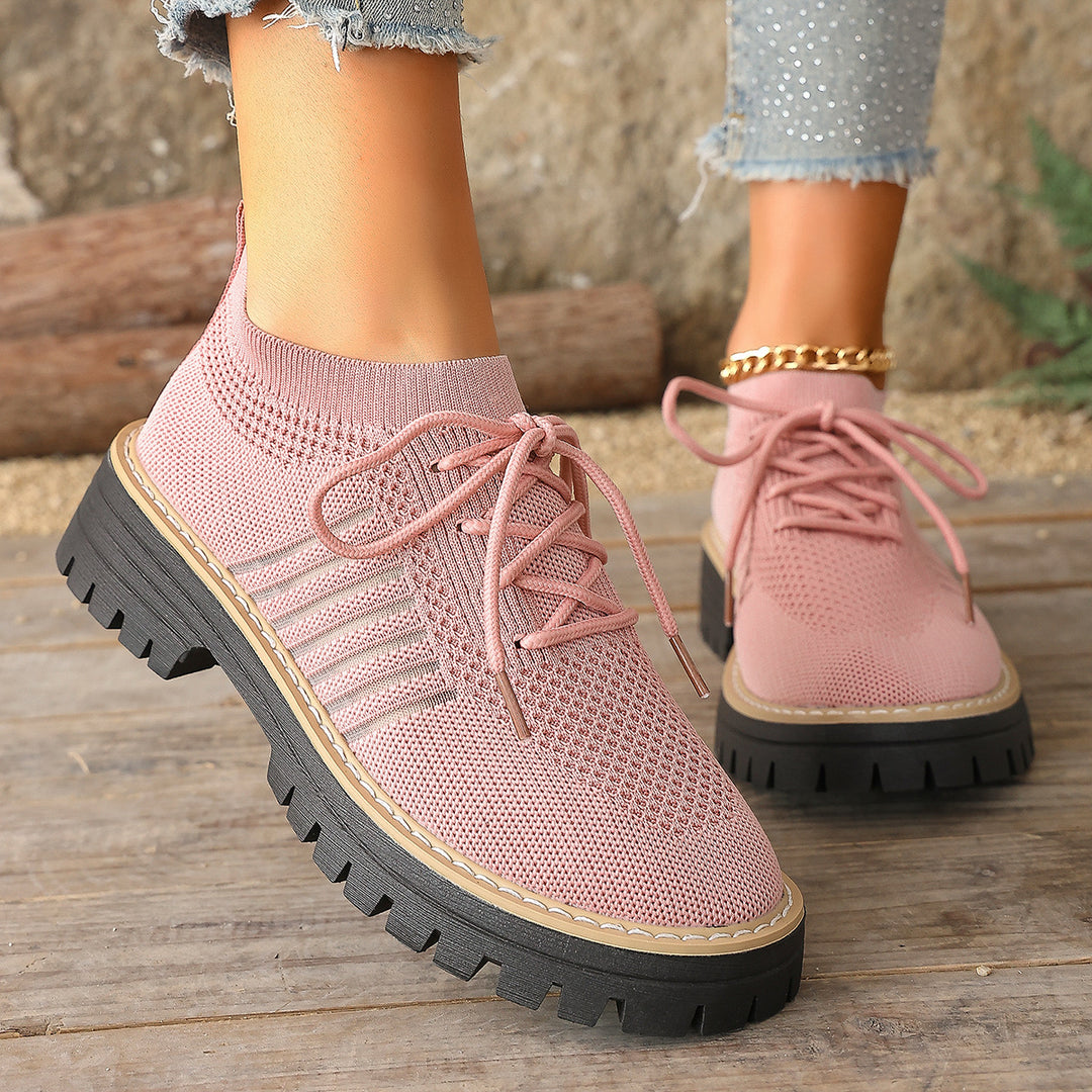 Damen Sportliche Sneakers mit atmungsaktivem Strickoberteil und rutschfester Sohle R&B