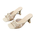 Damen Slip-On Sandalen mit elegantem Riemen und modischem Schleifen-Detail