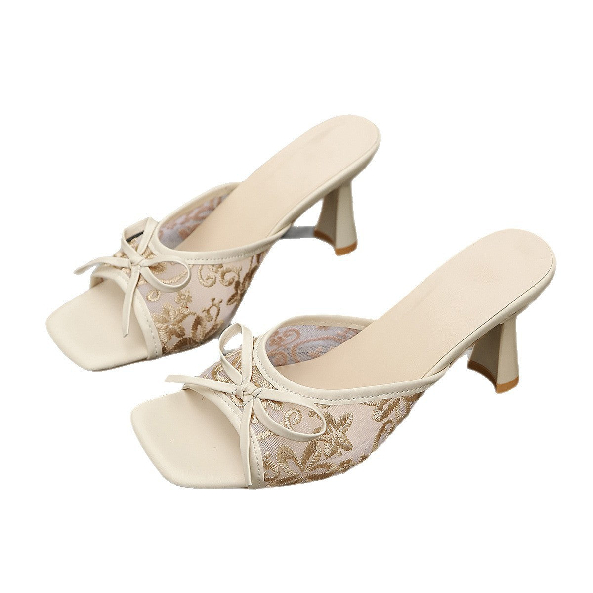 Damen Slip-On Sandalen mit elegantem Riemen und modischem Schleifen-Detail