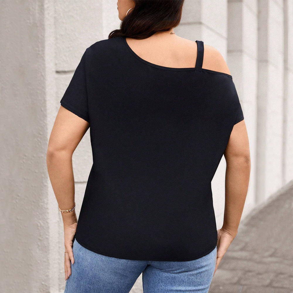 Damen asymmetrisches Oberteil mit modischem Schulterdesign R&B