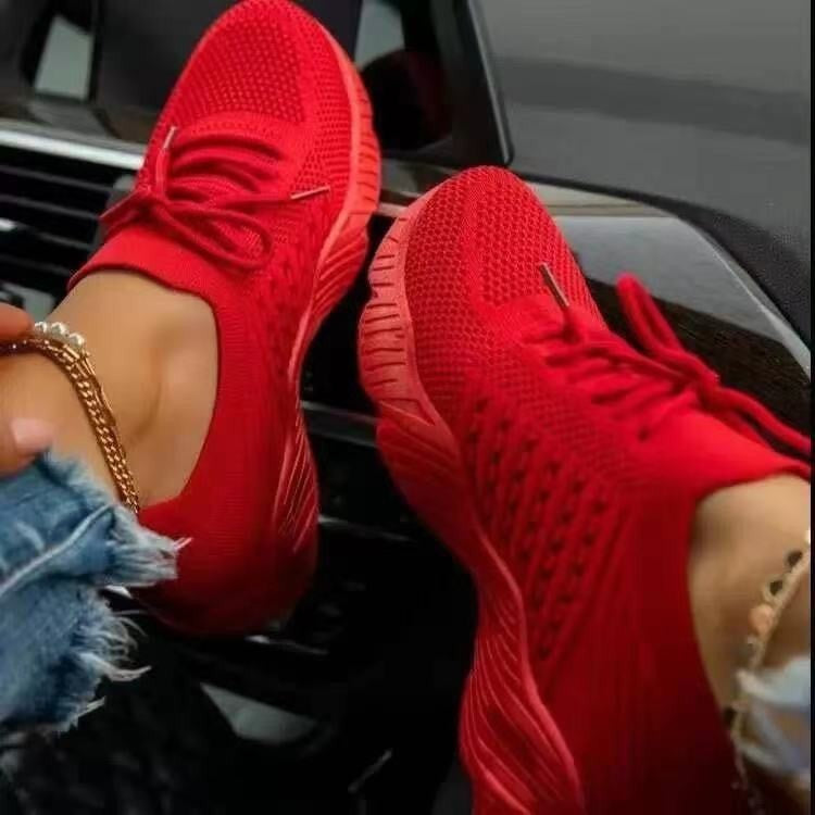 Damen Sportliche Sneakers mit atmungsaktiver Mesh-Oberfläche und dämpfender Sohle R&B