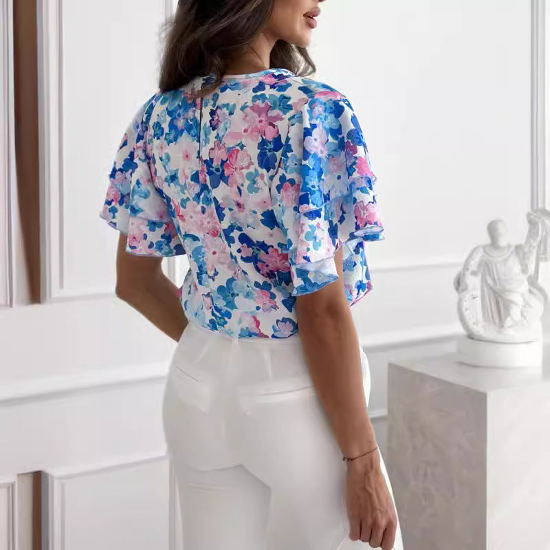 Damen Bluse mit voluminösen Rüschenärmeln R&B