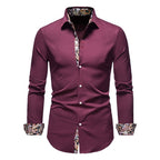 Herren Langarmhemd mit modernem Paisley-Muster und exklusiven Details R&B