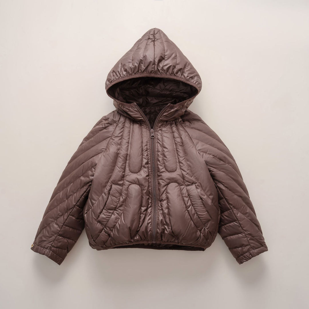 Damen gesteppte Jacke mit Kapuze und trendigem Design R&B