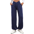 Damen bequeme Palazzo-Hose mit elastischem Bund und Seitentaschen R&B