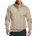 Herren Strickpullover mit hohem Kragen und strukturiertem Muster R&B
