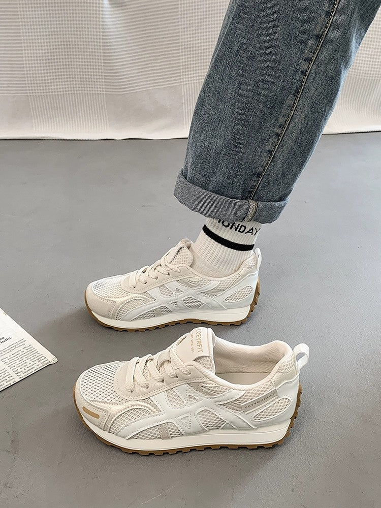 Damen Sportliche Mesh Sneakers mit atmungsaktiver Oberflächenstruktur und rutschfester Sohle R&B