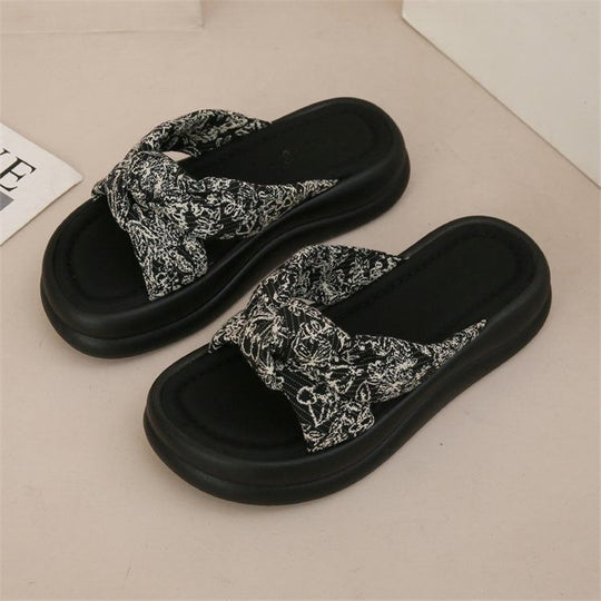 Damen flache Sandalen mit modischem Knötchendesign R&B