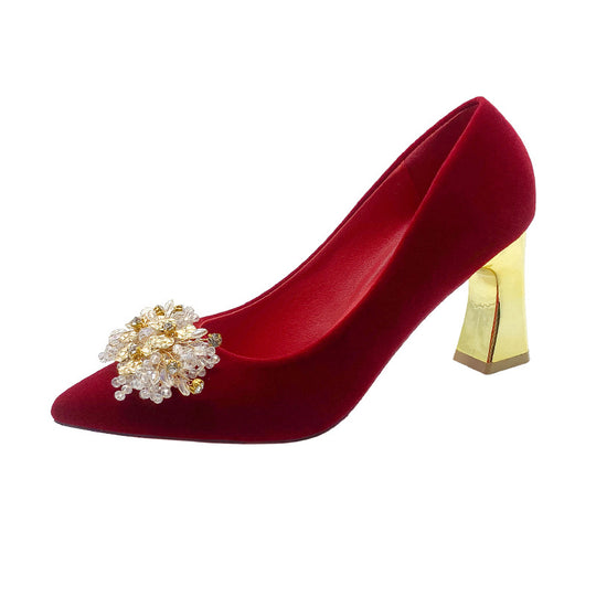 Damen elegante Ballerinas mit dekorativem Blütenakzent R&B