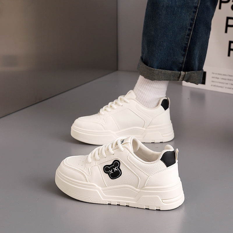Damen Sneaker mit süßem Bärenmotiv und dicker Sohle R&B