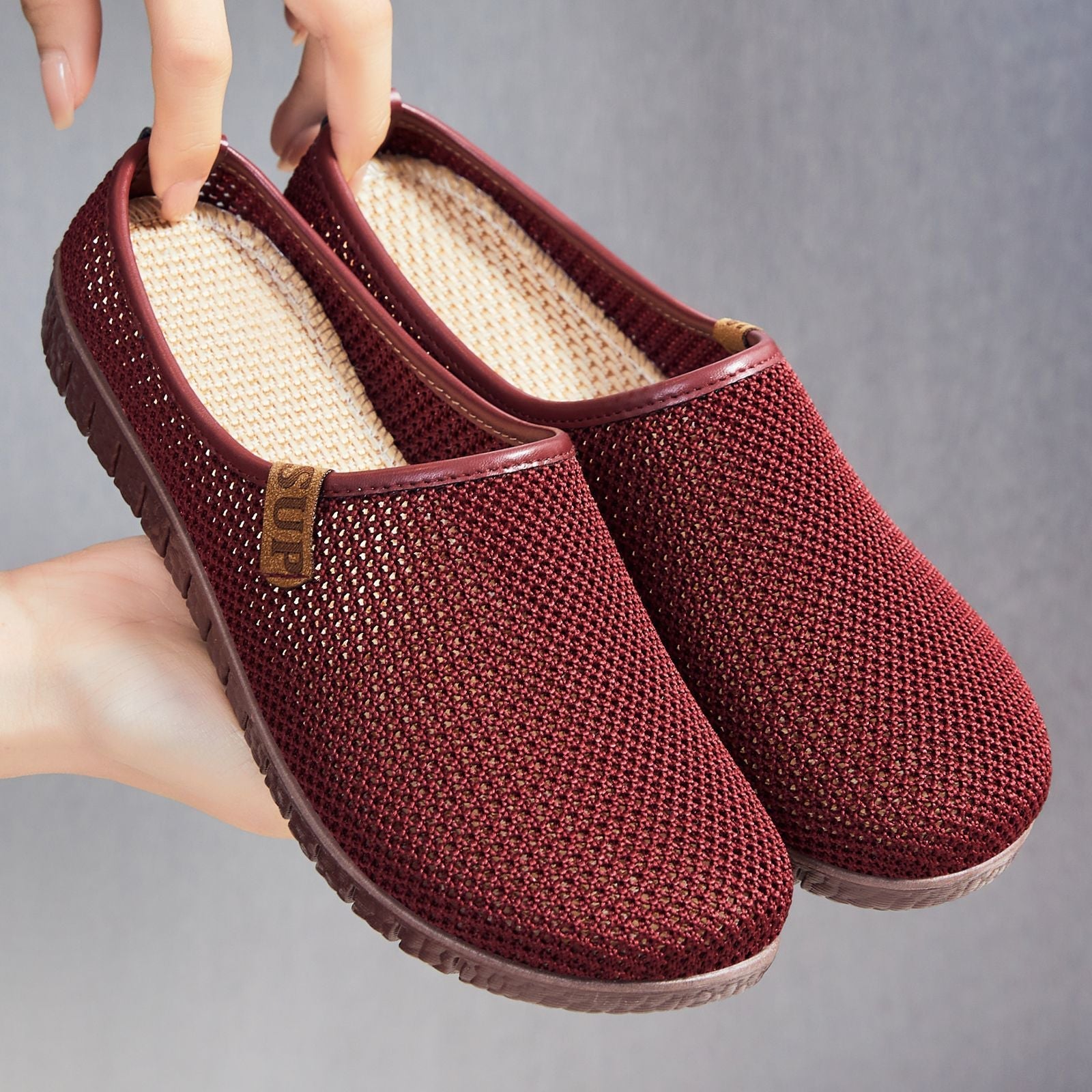 Damen Atmungsaktive Mesh-Slipper mit rutschfester Sohle R&B