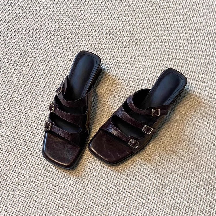 Damen modische Pantoletten mit verstellbaren Riemen und stilvollem Design R&B