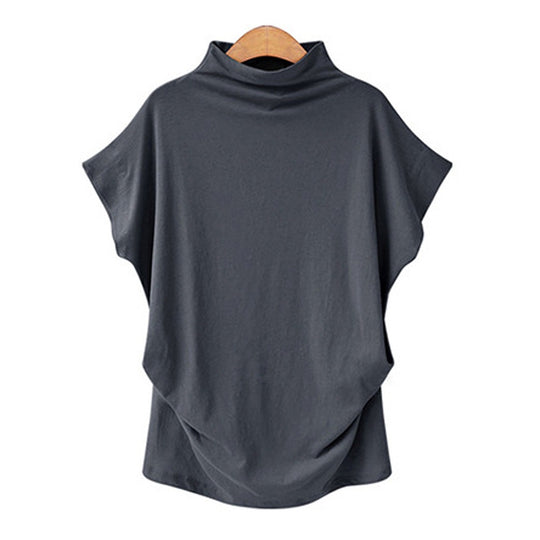 Damen Drapiertes Oversize-Top Stehkragen