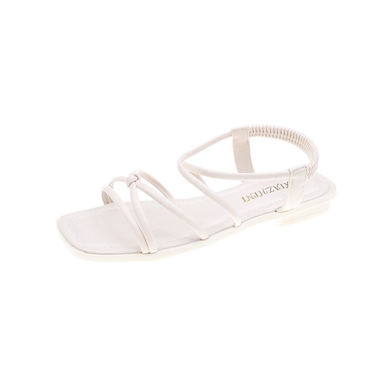 Damen modische Sandalen mit feinen Riemen und komfortablem Fußbett R&B
