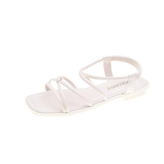Damen modische Sandalen mit feinen Riemen und komfortablem Fußbett R&B