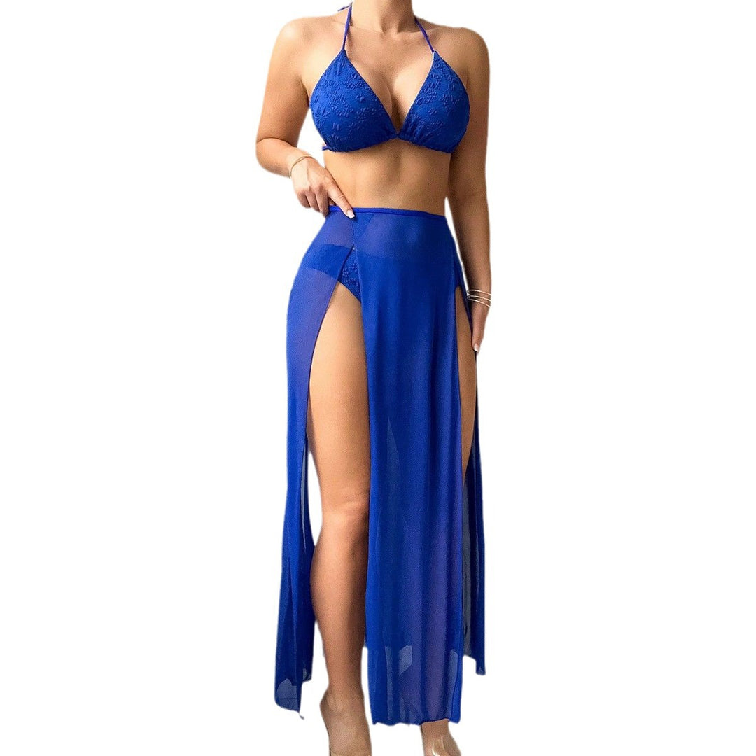 Damen sexy Bikini-Set mit transparentem Maxi-Rock R&B