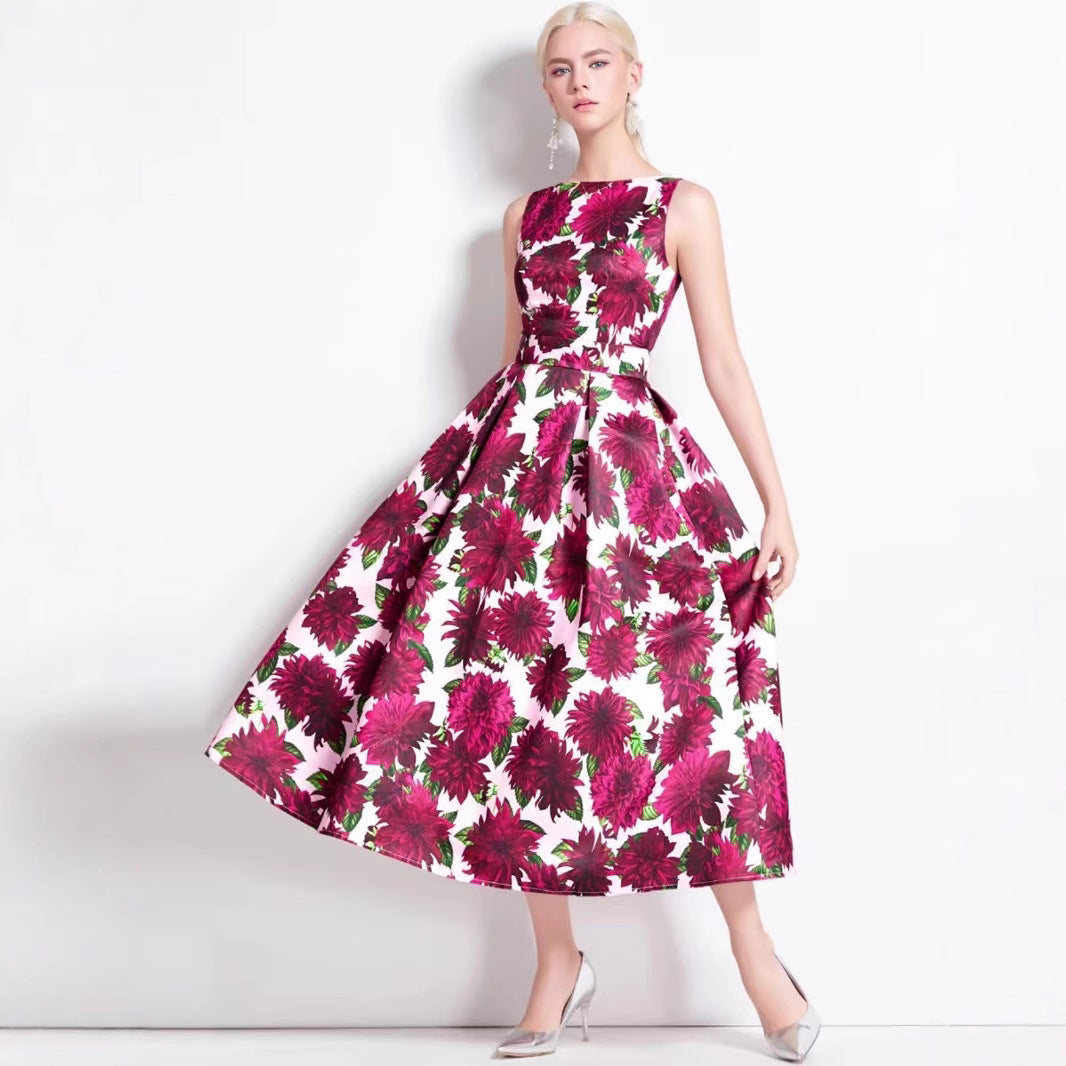 Damen Maxikleid mit floralen Applikationen und tailliertem Schnitt R&B