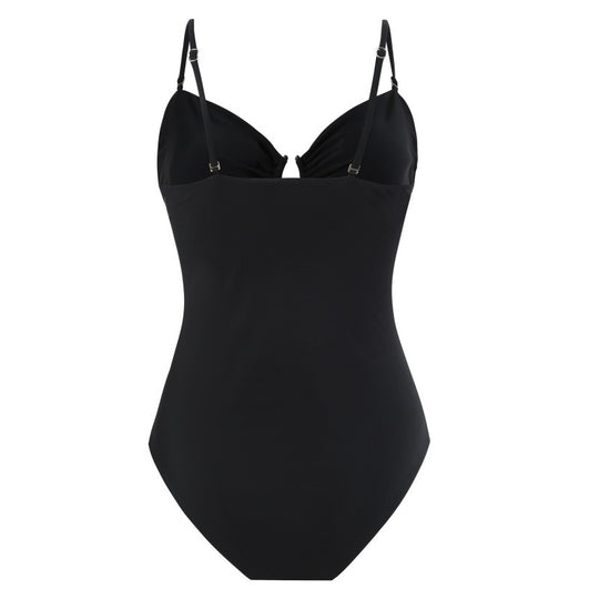 Damen Einteiler Badeanzug mit raffinierten Cut-Outs und stilvollem Wickeldetail R&B