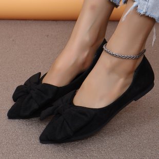 Damen Ballerinas mit dekorativem Schleifen-Design und spitzem Zehenbereich R&B