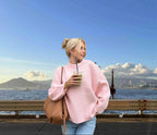 Damen Komfortabler Strickpullover mit weitem Schnitt und hochsteigendem Kragen R&B