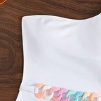 Damen Einseitiger Badeanzug mit eleganten Kettenakzenten