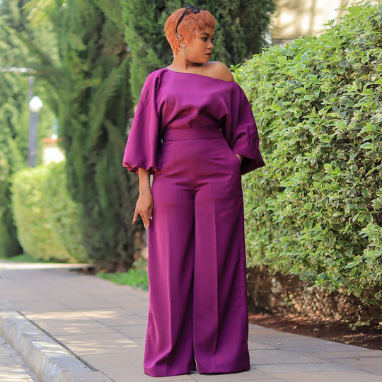 Damen Elegante Hose mit übergroßen Ärmeln und weitem Bein R&B
