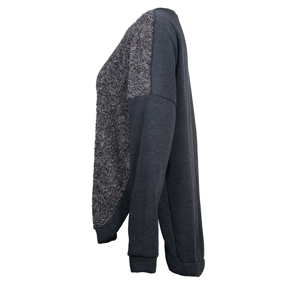 Damen lässiges Sweatshirt mit eleganten Textur-Mix und langen Ärmeln R&B