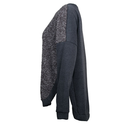 Damen lässiges Sweatshirt mit eleganten Textur-Mix und langen Ärmeln R&B