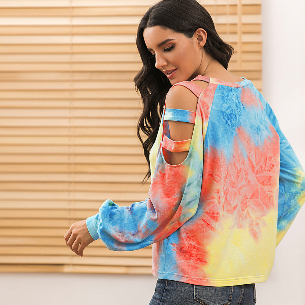 Damen lässiger Kapuzenpullover mit modischem Tie-Dye-Muster R&B