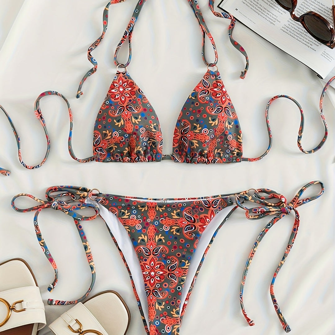 Damen Bikiniset mit verstellbaren Trägern und modernen Schnürdetails R&B