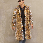 Herren Eleganter Kunstpelzmantel im Leopardenlook R&B