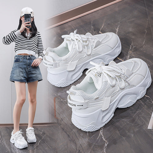 Damen Modische Sneakers mit atmungsaktiver Netzoberfläche und dämpfender Sohle R&B