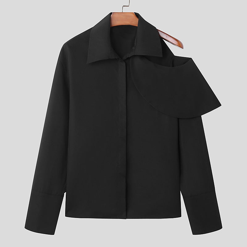 Damen Modische Bluse mit asymmetrischem Kragen und hochwertiger Verarbeitung R&B