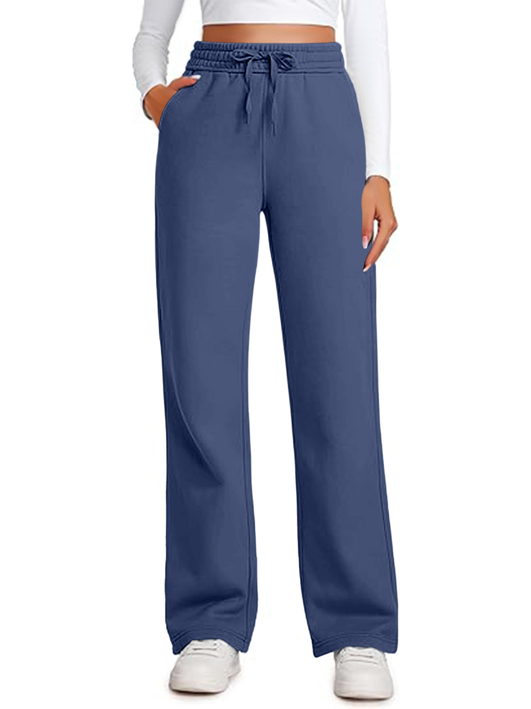 Damen Lässige Freizeithose mit weitem Schnitt und elastischem Bund R&B