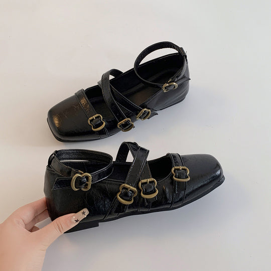 Damen Ballerinas mit dekorativem Riemchendesign R&B