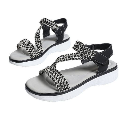 Damen Sportliche Riemchensandalen mit verstellbarem Klettverschluss R&B