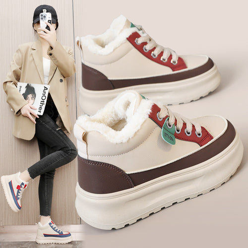 Damen warme und bequeme Sneakers mit flauschigem Innenfutter R&B