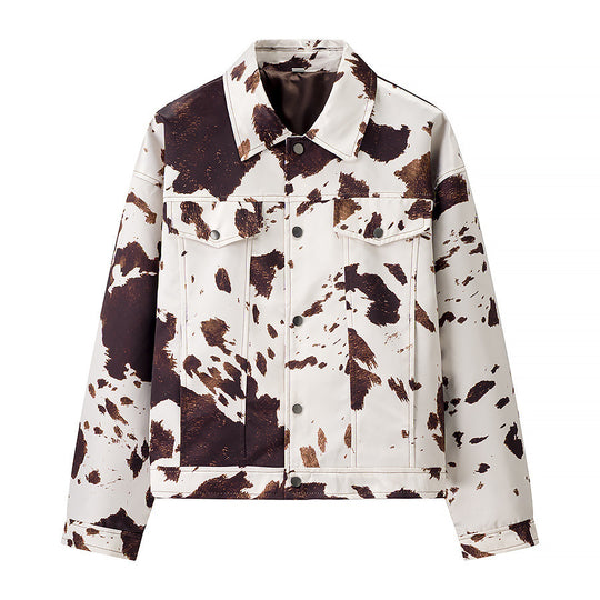 Damen angesagte Kunstlederjacke im angesagten Cow-Print R&B