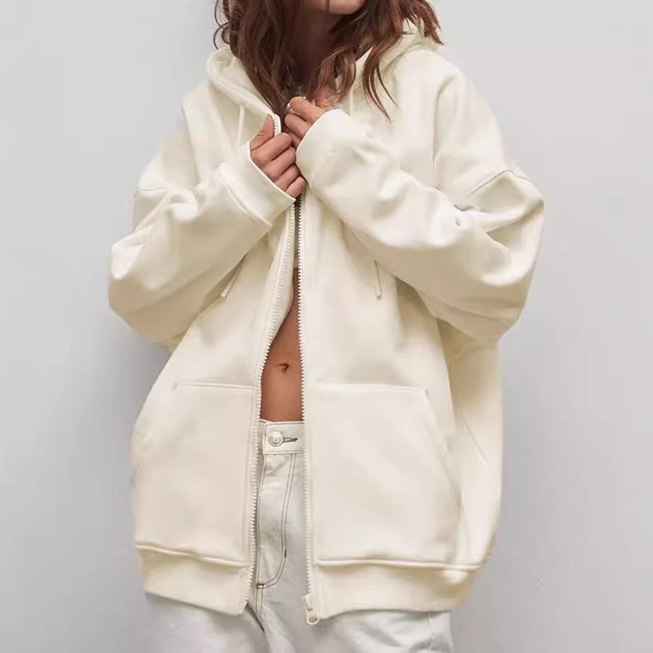 Damen Kuschelige Zip-Hoodie mit Oversized-Schnitt R&B