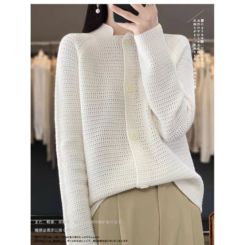 Damen Strickjacke mit besonderen Knopfdetails und strukturierter Maschenoptik R&B