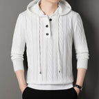 Herren Kapuzenpullover mit strukturierter Strickoptik