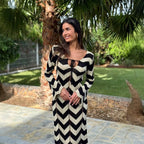Damen Maxikleid mit zigzag Muster R&B