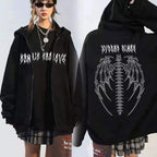 Damen Kapuzenjacke mit auffälligem Gothic-Design und bequemer Passform