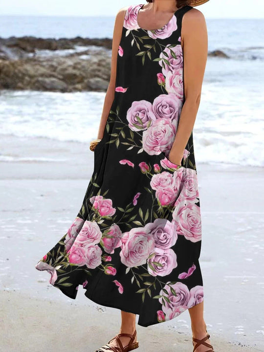 Damen Maxikleid mit floralem Design R&B
