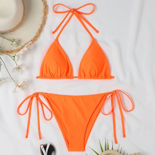 Damen Triangel-Bikini mit verstellbaren Bindebändern und raffinierten Details R&B