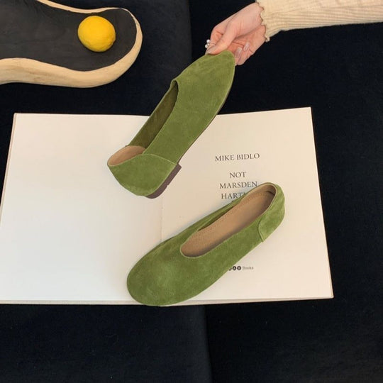 Damen elegante Slipper aus weichem Veloursleder R&B