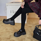 Damen Plattform-Mary-Jane-Schuhe mit verstellbarem Riemen und robustem Absatz